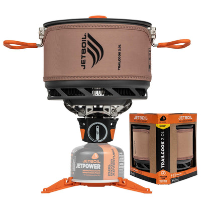 Jetboil TrailCook 2.0L Camping and Backpacking Stove Cooking System with Adjustable Heat Control, New for 2026, Tan