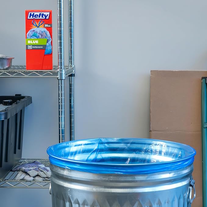 Hefty Blue Trash Bags, 30 Gallon