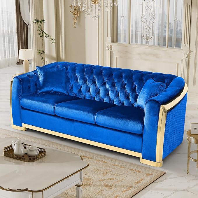 DAMAIFROM Mid Century Modern Chesterfield Sofa Couch, 3 Seat Tufted Sofas