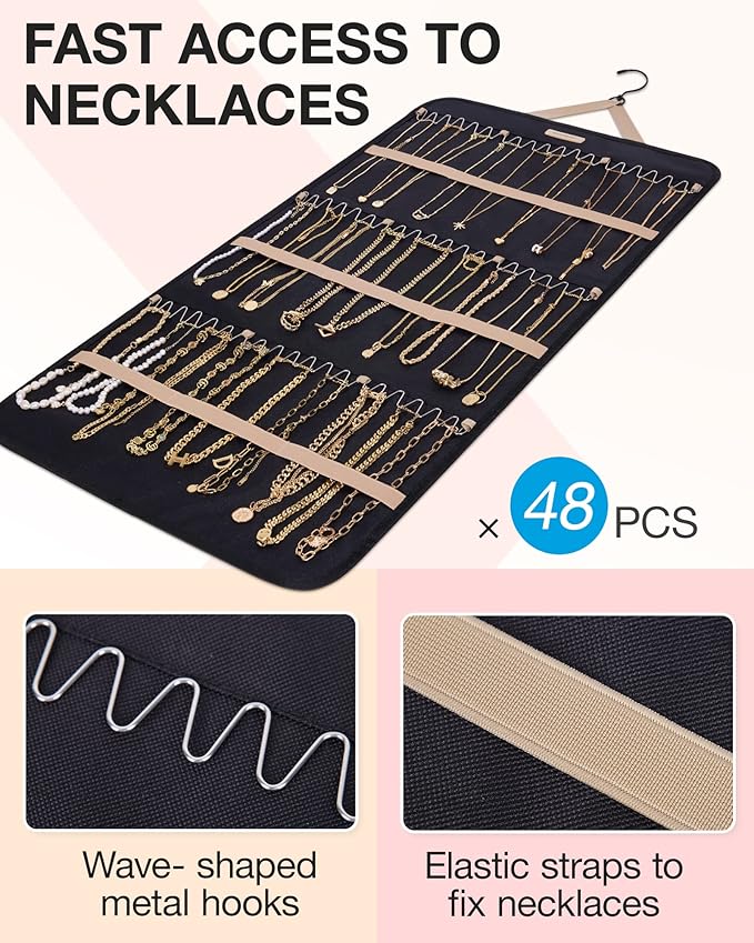 BAGSMART Hanging Jewelry Organizer Storage Roll