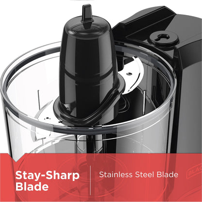 BLACK+DECKER 1.5-Cup Electric Food Chopper, One Touch Pulse, 150W Motor, Mini Food Processor, Stay-Sharp Blade, Dishwasher Safe