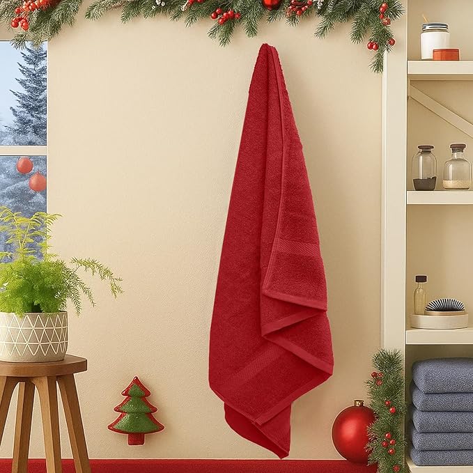 DAN RIVER Decorative Bath Towels Set of 4, 27 x 54 Inches