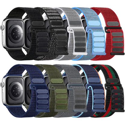 Lenrao Compatible with Apple Watch Bands for Men 40mm 38mm 41mm 42mm, Velcro Sport Stretchy Nylon Loop Braided Strap for iWatch Bands Men Series Ultra SE 10 9 8 7 6 5 4 3 2 1