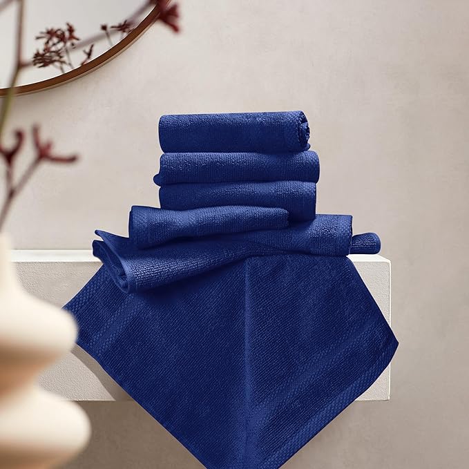 GLAMBURG Ultra Soft 12-Piece Washcloths Set 13x13-100% Ringspun Cotton