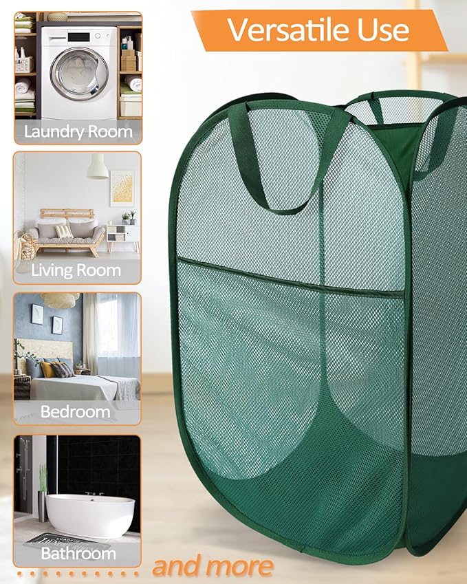 Durable Collapsible Laundry Baskets, Tear-resistant Pop Up Hamper
