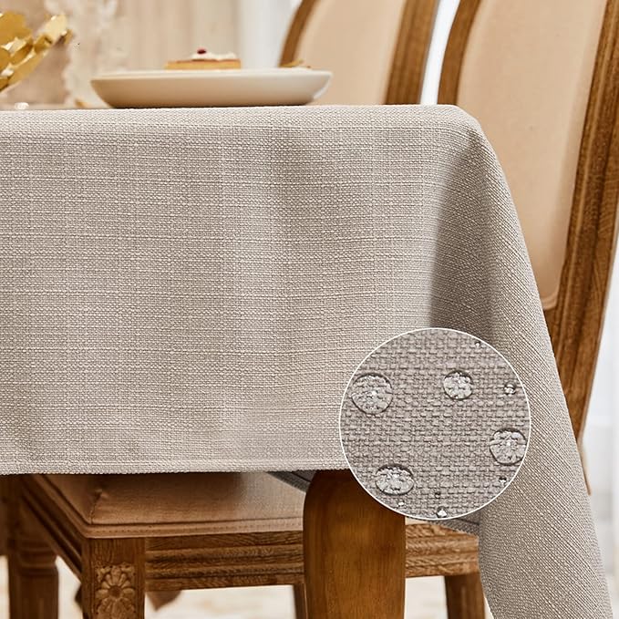 BALCONY & FALCON Square Tablecloth Washable Wrinkle Resistant and Water Proof