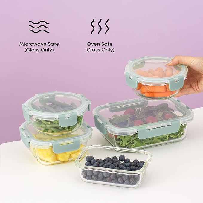 JoyJolt 24pc Borosilicate Glass Storage Containers