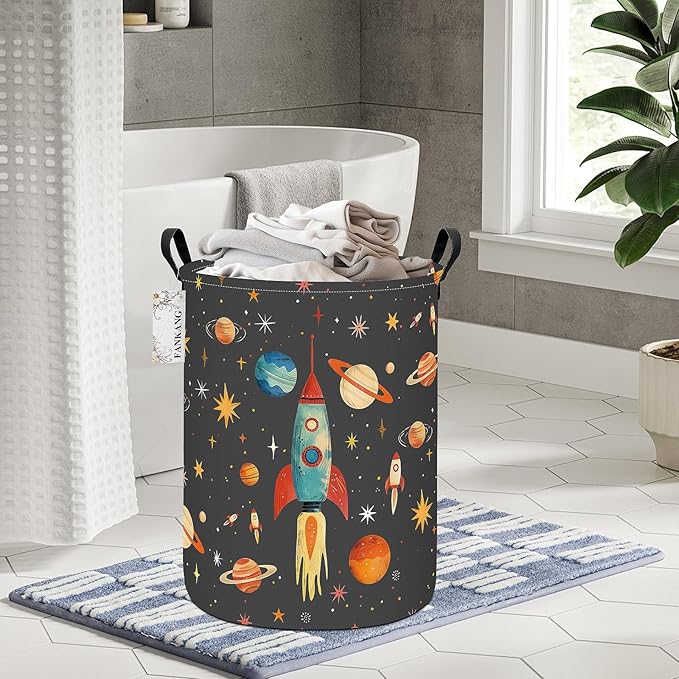 FANKANG Storage Basket, Nursery Hamper Canvas Laundry Basket Foldable