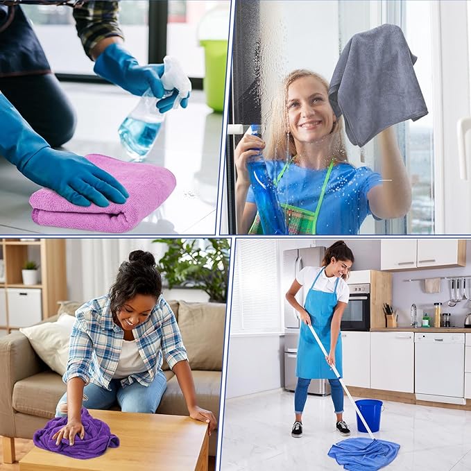 10 Pcs Extra Large Microfiber Cleaning Cloth 30" x 20" Large Floor Microfiber