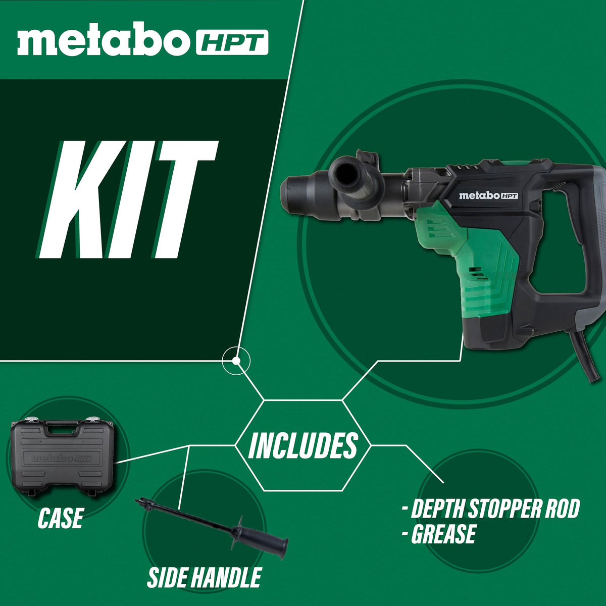 Metabo HPT Rotary Hammer, 1-9/16-Inch, SDS Max (DH40MC)