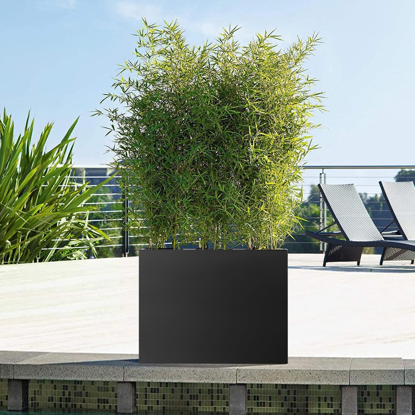 Meyoppm Square Metal Planter Box 20"x20"x21", Heavy Duty Galvanized Steel Planter Rust Resistant for Indoor Outdoor Patio Porch Commercial Residential