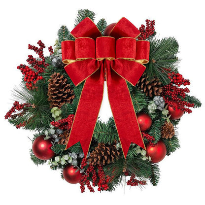 Utehilly 1Pack Large Christmas Bows Velvet Red Bows Holiday Red Christmas Bows Decorations for Wreath Velvet Bows Decor for Christmas Tree Topper, Front Door, Outdoor(14 * 12 inch)