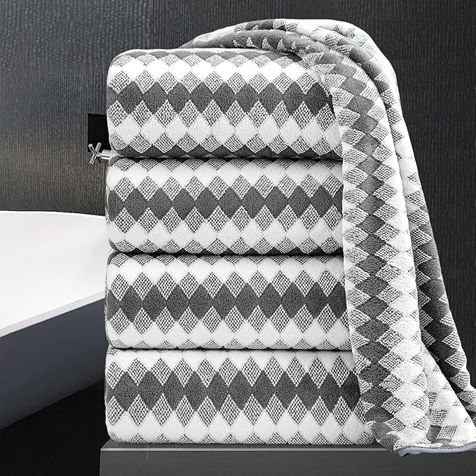 4 Piece Bath Towel Set Oversized Bath Sheet 35"x70" Bathroom Towel Extra Large