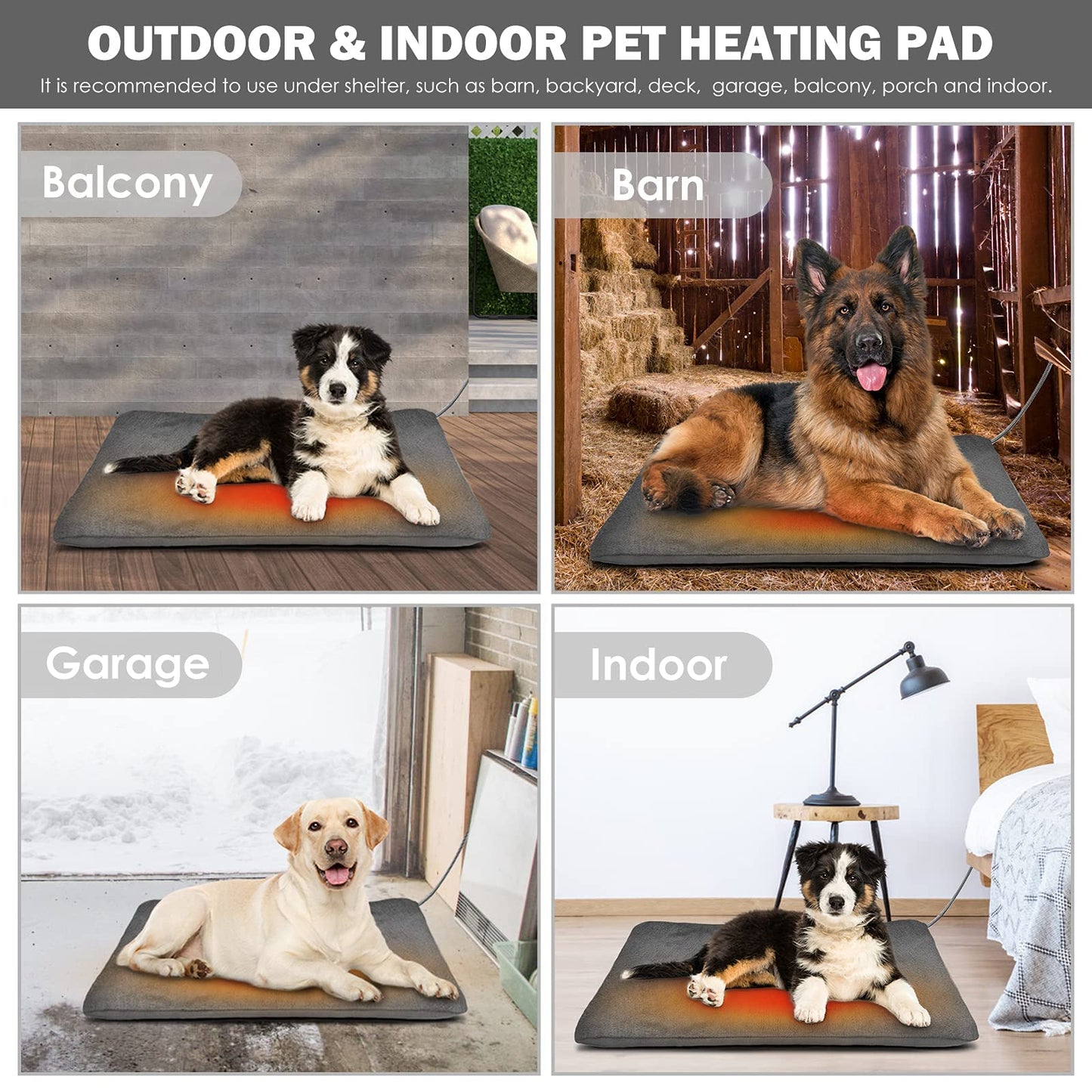 PETNF Outdoor Pet Heating Pads for Dog,Soft Electric Blanket Auto Temperature Control,Heated Mat for Dog House,Whelping Supply for Pregnant New Born Stray Feral Cat Puppy,Safe