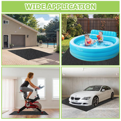 RUNZEG Outdoor Storage Shed Floor Mat, 6 * 4FT Waterproof Washable Garden Flooring Pad with Non Slip Backing, Soft Furniture Patio Covering Carport dust Oil Mat-Tool Shed, Storage Shed Not Included