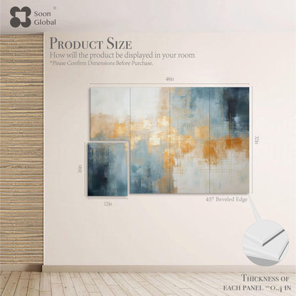 Soon Global 8-Pack Acoustical Wall Panels, 48 X 32 Inches Art Acoustic Panels, Decorative Acoustic Panels, Acoustic Wall Panels, Sound Absorbing Wall Art, Teal Aura