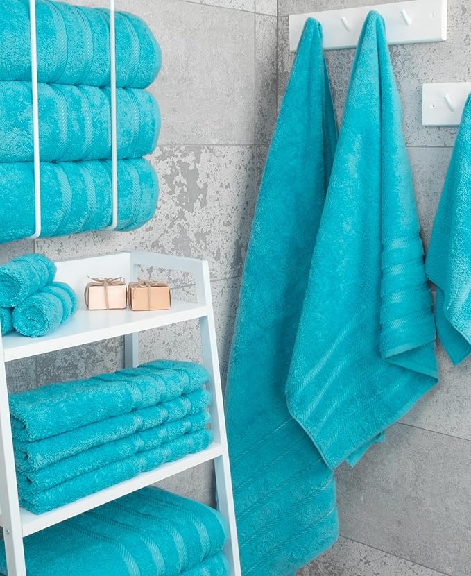 American Soft Linen Luxury 4 Piece Bath Towel Set, 600 GSM 100% Cotton Turkish
