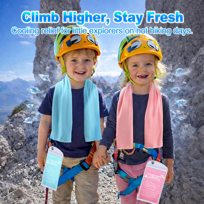 BobbleT 4 Pack Kids Cooling Towels, 30" x 9" Cooling Towels for Neck and Face, Soft Breathable Cooling Neck Wraps for Boys & Girls, Ideal for Sports, School, Summer Camp & Outdoor Use