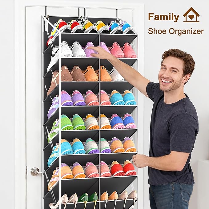 20-30 Pairs Over the Door Shoe Organizer, 10-Tier Door Shoes Rack, Handing