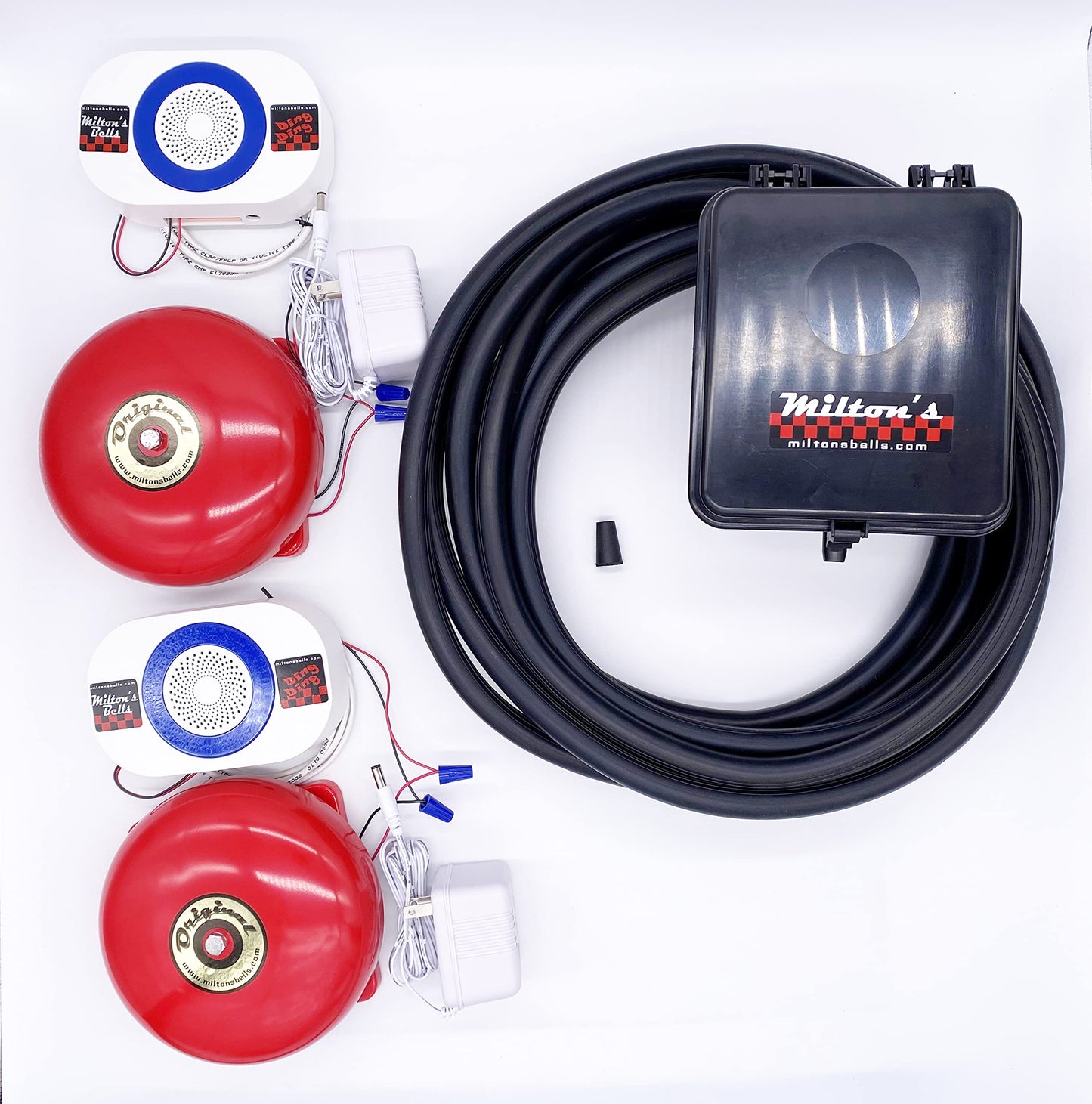 Milton’s Bells Long-Range Driveway Alarm - Dual Wireless Original Bells and Chimes Kit