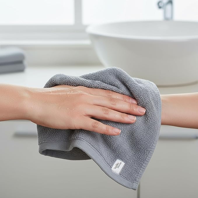 Basic Wash Cloths 12x12 Inches – Pack of 12 – Grey Color – Soft and Absorbent