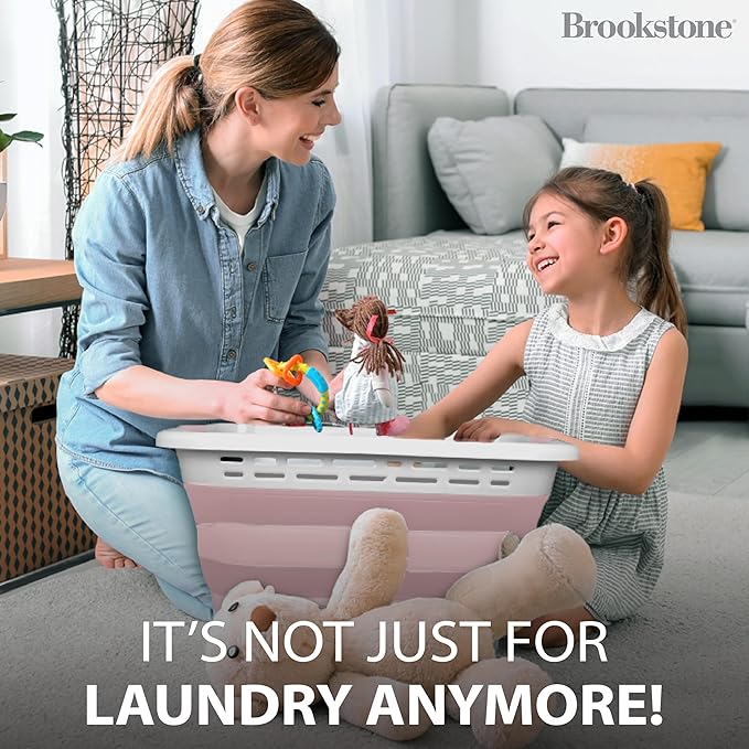BROOKSTONE 11 GALLON XL 24" Collapsible Laundry Basket & Clothes Hamper