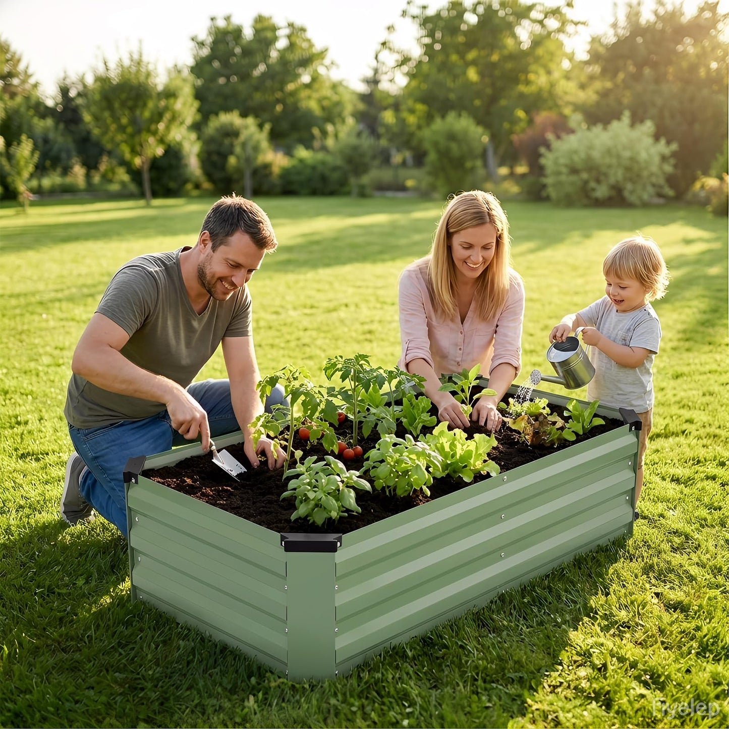 Galvanized Raised Garden Bed Outdoor | Metal Raised Garden Bed for Gardening 2Pack | Large Planter Box for Vegetables Flowers Fruits | Easy Assembly & Safety Design Flower Beds 4x2x1ft Olive Green