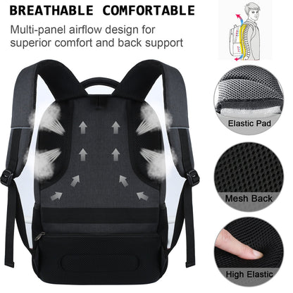 marcello Laptop Backpack with USB Charging&Headphone Port,Anti-Theft Business Backpack with Padded Shoulder Strap, Computer Rucksack for School/Work/Travel