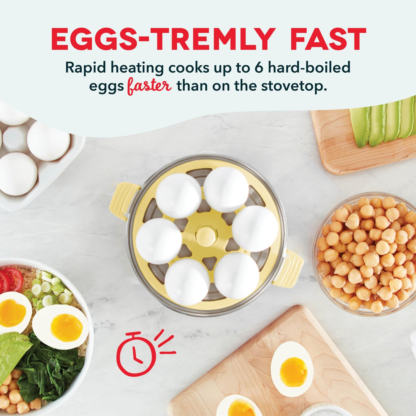DASH Rapid Egg Cooker: 6 Egg Capacity Electric Egg Cooker for Hard Boiled Eggs, Poached Eggs, Scrambled Eggs, or Omelets with Auto Shut Off Feature - Aqua, 5.5 Inch (DEC005AQ)
