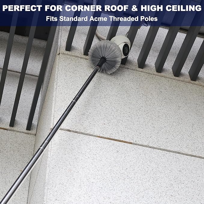 Grey Corner Cobweb Duster Head Brush