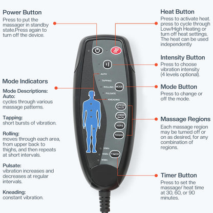 CILI Massage Chair Pad,Back Massager with Heat,Massage Seat Cushion with 10 Vibration Motors,30-60-90 Minutes Heating Options,Chair Massager for Office Chair, Home Office Use