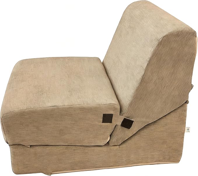 jela Luxury Corduroy Indoor Chaise Lounge, Foldable Sofa Bed Chair