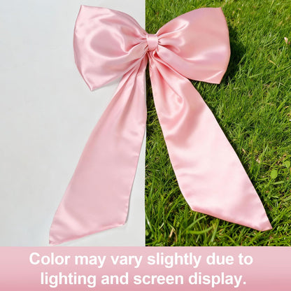 Large Pink Bow for Coquette Room Decor, 40x24 In Satin Ribbon Tie Coquette Birthday Decorations, Giant Pastel Pink Hanging Wall Decor for Ballerina Girl Just Want to Be One (Internal Stability Layer)