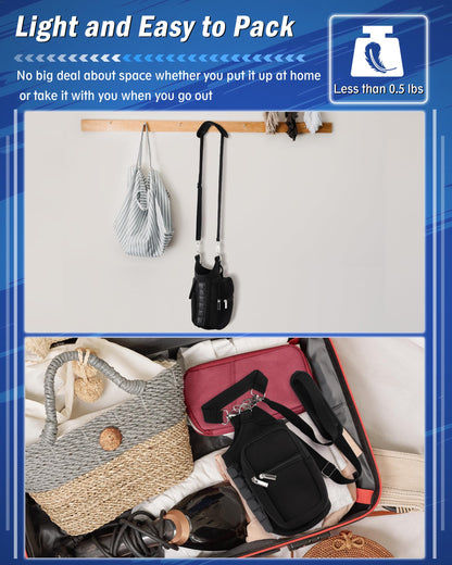 Gym Carrier, Magnetic Gym Pouch, Tumbler Carrier with Strap Phone Pockets, Fitness Portable Crossbody Bag with 6 Built-in Magnets, Gym Carrier with strap, Magnetic bag holder for Running Traval Sports