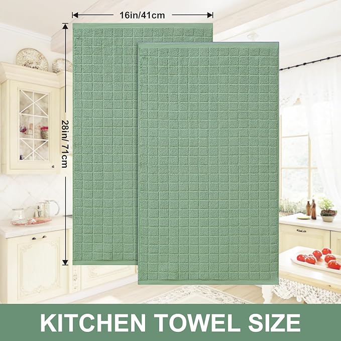 Homaxy Premium Cotton Kitchen Towels 16"x 28", Large Natural Ring Spun 390 GSM