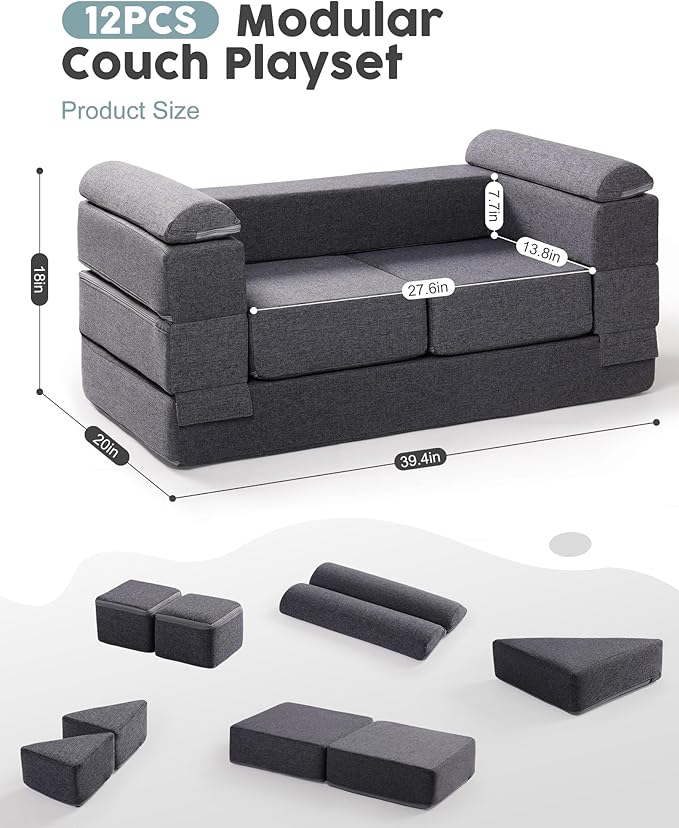 ROBUD Kids Couch, DIY-Style & Washable Toddler Sofa