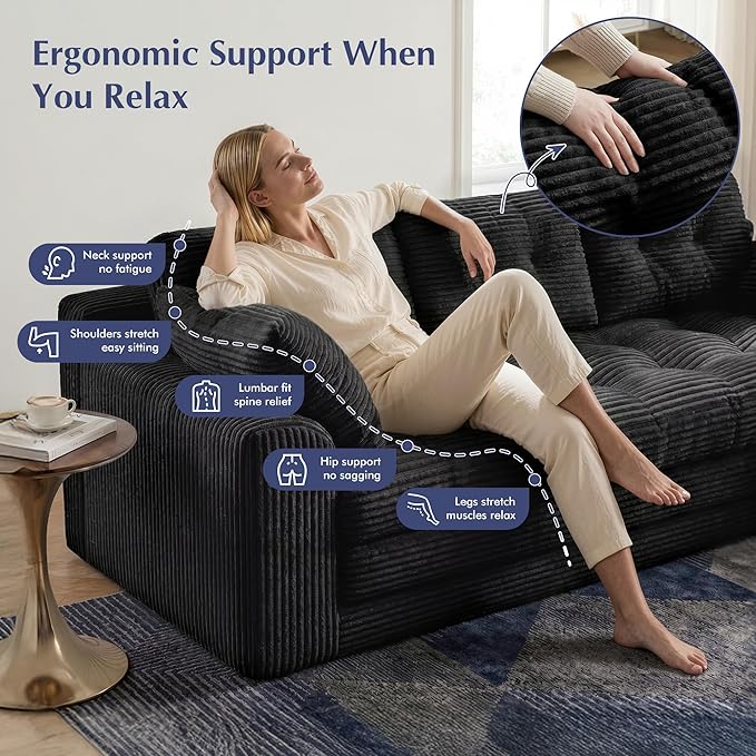Homkdom Convertible Loveseat Sleeper, Space-Saving Folding Sofa Bed