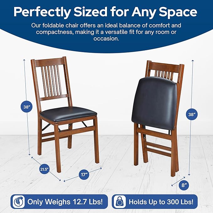 MECO Stakmore True Mission Wooden Folding Chairs