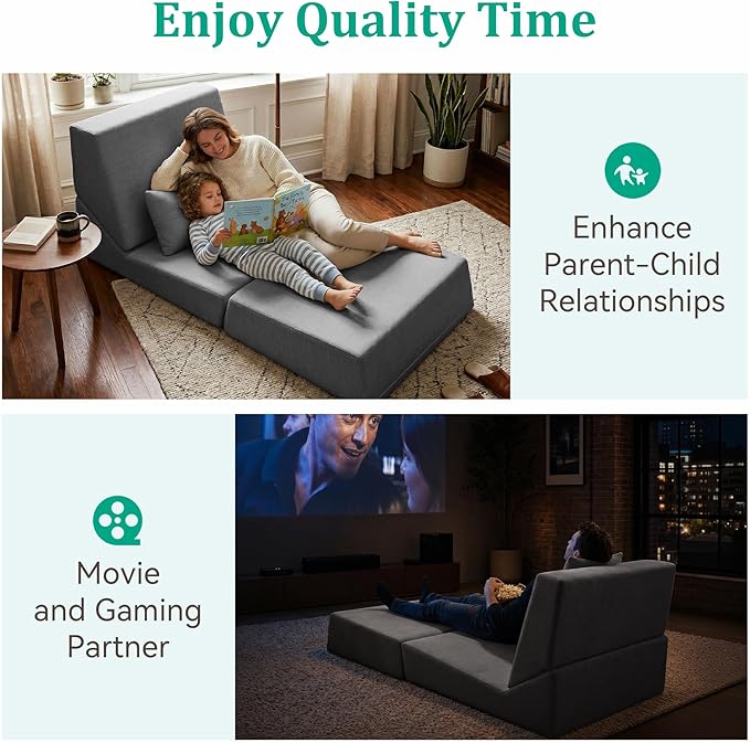 Fold Out Chair Bed, Folding Sofa Bed, 3 in 1 Convertible Sleeper Chair Bed