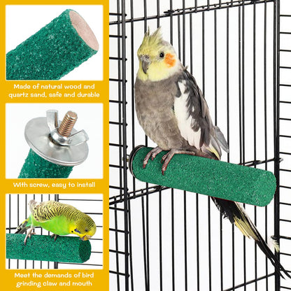 2 Pieces Bird Feeding Dish Cups, Stainless Steel Bird Bowl with 2 Pieces Stand Perch Cage Cup Holder with Clamps Parrot Food Bowl for Cage