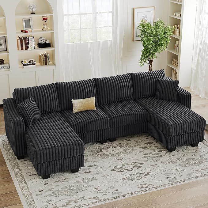 Belffin U Shaped Couch with Reversible Chaises Sectional Couches