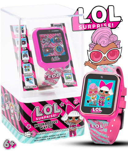 L.O.L. Surprise Kids Smart Watch with Touchscreen Selfie Camera Voice Recorder Calculator and Step Counter – Interactive Watch with Games and 10 Character Watch Faces – Fits Wrist Sizes 5.5" to 8"
