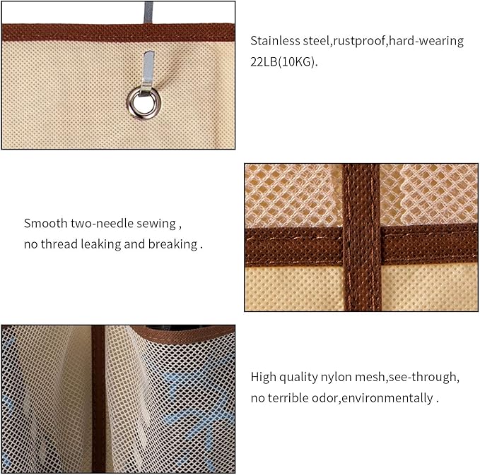 KEEPJOY Over The Door Shoe Organizer, Hanging Shoe Organizer 12 Mesh Pockets