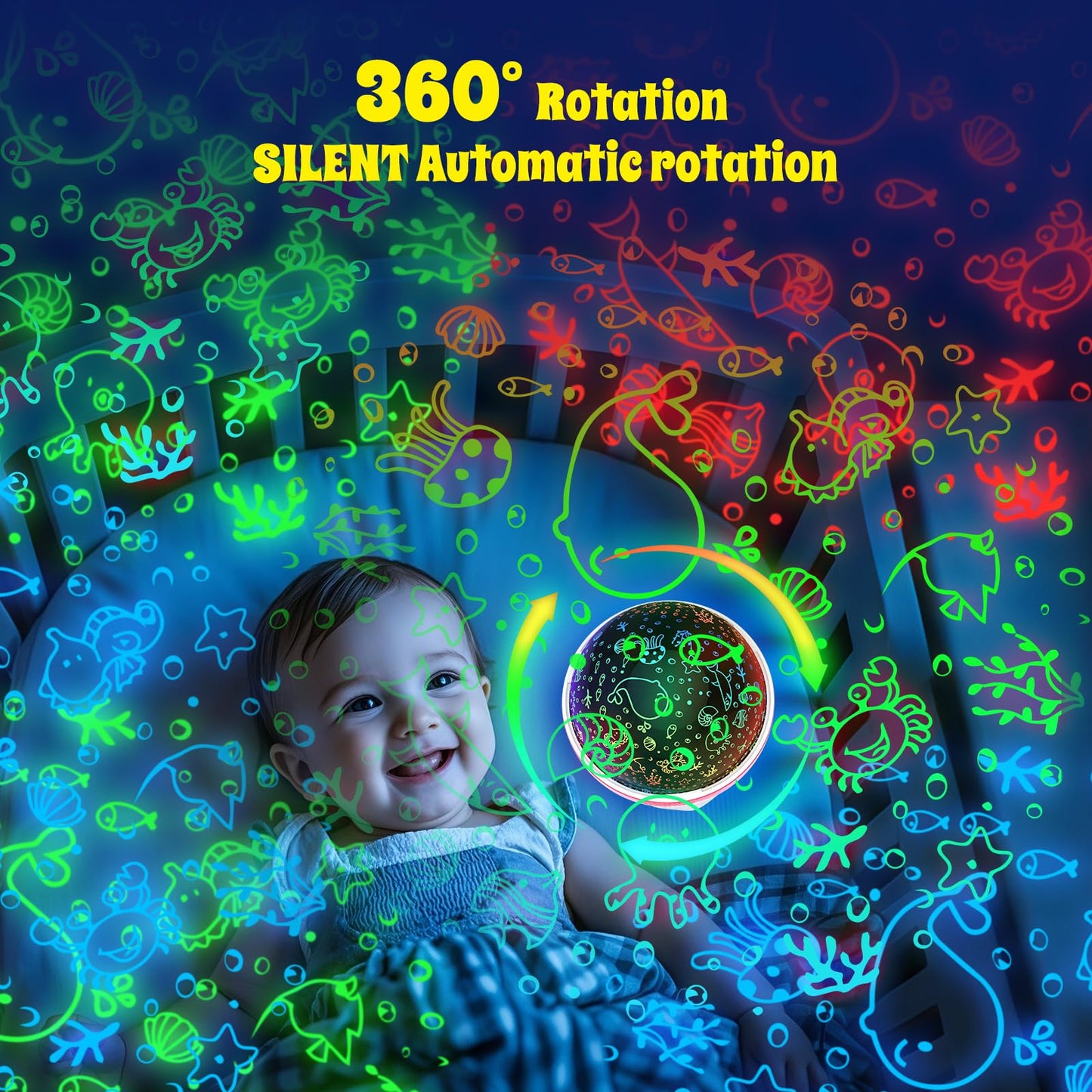 Night Light Projector,Night Light for Kids Room with Remote and Timer,360° Rotation,3 Projection Films,18 Light Modes,8 Lullaby Songs,Kids Night Lamp, Christmas Birthday Gifts for Boys Girls (Pink)