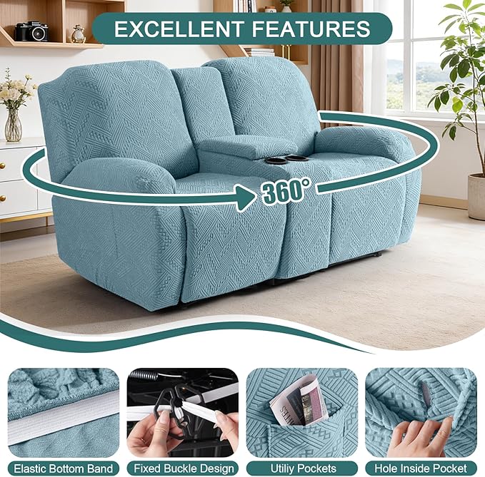 Ruaozz Loveseat Recliner Covers