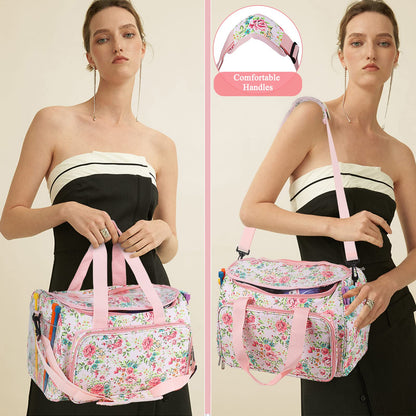 Coopay Knitting Bags and Knitting Organizers Large, Knitting Bag Extra Large Craft Bags With Compartments, Yarn Storage Organiser UK, Women Travel Crochet Bags for Wool and Hooks, Knitter's Gift