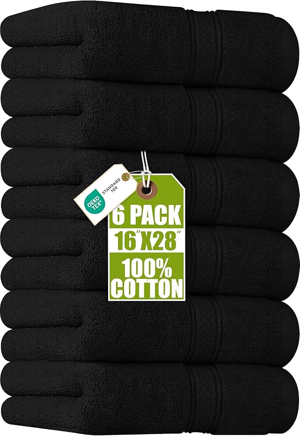 Utopia Towels 6 Pack Premium Hand Towels Set, 16 by 28 inches, 100% Ring Spun