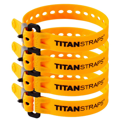 Titan Utility Straps – Mini Straps Set to Organize Computer Cables, Arts & Crafts, and Fishing Rods (10" Length / 4-Pack, Sunflower)
