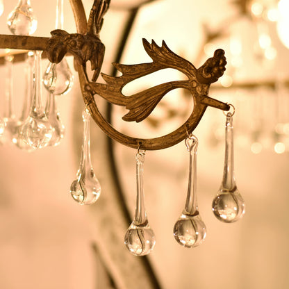 IndianShelf 20 Clear Glass Christmas Ornaments for Tree- Teardrop Ornaments- Chandelier Crystals Replacement Drops- Christmas Decorations- Icicles Raindrop Decorative Hanging Ornaments Centerpieces