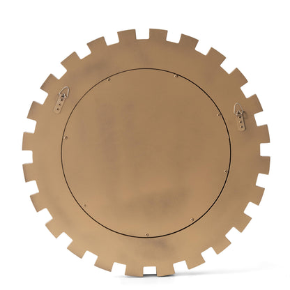SHYFOY 23.6" Gold Sunburst Wall Mirror, Round Beveled Decorative Mirror with Layered Metal Frame, Glam Luxury Accent Wall Mirror for Living Room, Entryway & Bedroom